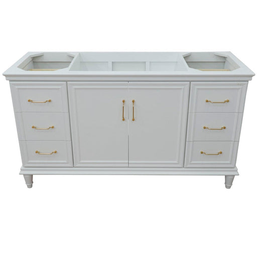 Bellaterra Home Forli 60" 2-Door 6-Drawer White Freestanding Single Vanity Base - Luxe Vanity & Tub