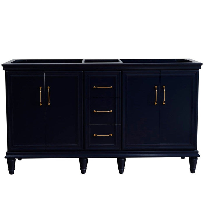 Bellaterra Home Forli 60" 4-Door 3-Drawer Blue Freestanding Double Vanity Base