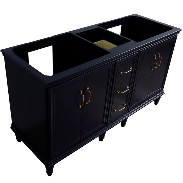 Bellaterra Home Forli 60" 4-Door 3-Drawer Blue Freestanding Double Vanity Base - Luxe Vanity & Tub