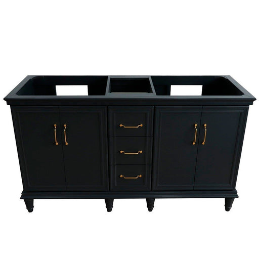 Bellaterra Home Forli 60" 4-Door 3-Drawer Dark Gray Freestanding Double Vanity Base - Luxe Vanity & Tub