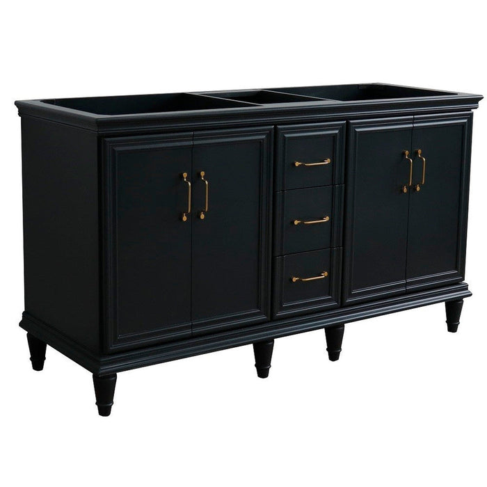 Bellaterra Home Forli 60" 4-Door 3-Drawer Dark Gray Freestanding Double Vanity Base - Luxe Vanity & Tub