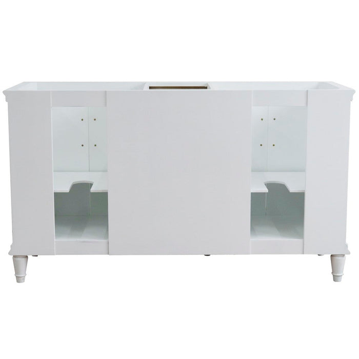 Bellaterra Home Forli 60" 4-Door 3-Drawer White Freestanding Double Vanity Base - Luxe Vanity & Tub