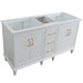 Bellaterra Home Forli 60" 4-Door 3-Drawer White Freestanding Double Vanity Base - Luxe Vanity & Tub