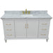 Bellaterra Home Forli 61" 2-Door 6-Drawer White Freestanding Vanity Set With Ceramic Undermount Rectangular Sink and White Carrara Marble Top - Luxe Vanity & Tub