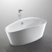 Bellaterra Home Grasse 67" x 27" White Oval Acrylic Freestanding Soaking Bathtub - Luxe Vanity & Tub