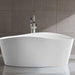 Bellaterra Home Grasse 67" x 27" White Oval Acrylic Freestanding Soaking Bathtub - Luxe Vanity & Tub