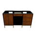 Bellaterra Home Imola 60" 2-Door 4-Drawer 2-Shelf Walnut and Black Freestanding Double Vanity Base - Luxe Vanity & Tub