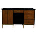 Bellaterra Home Imola 61" 2-Door 4-Drawer 2-Shelf Walnut and Black Freestanding Vanity Set - Luxe Vanity & Tub