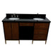 Bellaterra Home Imola 61" 2-Door 4-Drawer 2-Shelf Walnut and Black Freestanding Vanity Set - Luxe Vanity & Tub