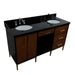 Bellaterra Home Imola 61" 2-Door 4-Drawer 2-Shelf Walnut and Black Freestanding Vanity Set - Luxe Vanity & Tub