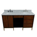 Bellaterra Home Imola 61" 2-Door 4-Drawer 2-Shelf Walnut and Black Freestanding Vanity Set - Luxe Vanity & Tub