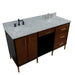 Bellaterra Home Imola 61" 2-Door 4-Drawer 2-Shelf Walnut and Black Freestanding Vanity Set - Luxe Vanity & Tub