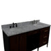 Bellaterra Home Imola 61" 2-Door 4-Drawer 2-Shelf Walnut and Black Freestanding Vanity Set - Luxe Vanity & Tub