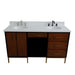 Bellaterra Home Imola 61" 2-Door 4-Drawer 2-Shelf Walnut and Black Freestanding Vanity Set - Luxe Vanity & Tub