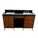 Bellaterra Home Imola 61" 2-Door 4-Drawer 2-Shelf Walnut and Black Freestanding Vanity Set - Luxe Vanity & Tub