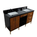 Bellaterra Home Imola 61" 2-Door 4-Drawer 2-Shelf Walnut and Black Freestanding Vanity Set - Luxe Vanity & Tub