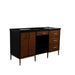 Bellaterra Home Imola 61" 2-Door 4-Drawer 2-Shelf Walnut and Black Freestanding Vanity Set - Luxe Vanity & Tub