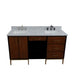 Bellaterra Home Imola 61" 2-Door 4-Drawer 2-Shelf Walnut and Black Freestanding Vanity Set - Luxe Vanity & Tub