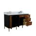 Bellaterra Home Imola 61" 2-Door 4-Drawer 2-Shelf Walnut and Black Freestanding Vanity Set - Luxe Vanity & Tub