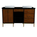 Bellaterra Home Imola 61" 2-Door 4-Drawer 2-Shelf Walnut and Black Freestanding Vanity Set - Luxe Vanity & Tub