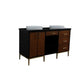 Bellaterra Home Imola 61" 2-Door 4-Drawer 2-Shelf Walnut and Black Freestanding Vanity Set - Luxe Vanity & Tub