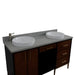 Bellaterra Home Imola 61" 2-Door 4-Drawer 2-Shelf Walnut and Black Freestanding Vanity Set - Luxe Vanity & Tub