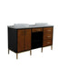 Bellaterra Home Imola 61" 2-Door 4-Drawer 2-Shelf Walnut and Black Freestanding Vanity Set - Luxe Vanity & Tub