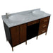 Bellaterra Home Imola 61" 2-Door 4-Drawer 2-Shelf Walnut and Black Freestanding Vanity Set - Luxe Vanity & Tub