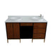 Bellaterra Home Imola 61" 2-Door 4-Drawer 2-Shelf Walnut and Black Freestanding Vanity Set - Luxe Vanity & Tub