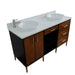 Bellaterra Home Imola 61" 2-Door 4-Drawer 2-Shelf Walnut and Black Freestanding Vanity Set - Luxe Vanity & Tub