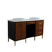 Bellaterra Home Imola 61" 2-Door 4-Drawer 2-Shelf Walnut and Black Freestanding Vanity Set - Luxe Vanity & Tub