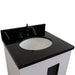 Bellaterra Home Kolb 25" 2-Door 1-Drawer White Freestanding Vanity Set With Ceramic Undermount Oval Sink and Black Galaxy Granite Top - Luxe Vanity & Tub