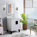 Bellaterra Home Kolb 25" 2-Door 1-Drawer White Freestanding Vanity Set With Ceramic Vessel Sink and White Quartz Top