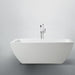 Bellaterra Home Livorno 59" x 24" Glossy White Rectangle Acrylic Freestanding Soaking Bathtub - Luxe Vanity & Tub