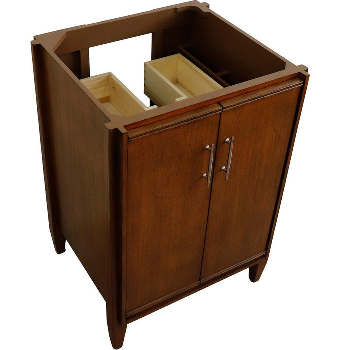 Bellaterra Home MCM 24" 2-Door 1-Drawer Walnut Freestanding Vanity Base - Luxe Vanity & Tub