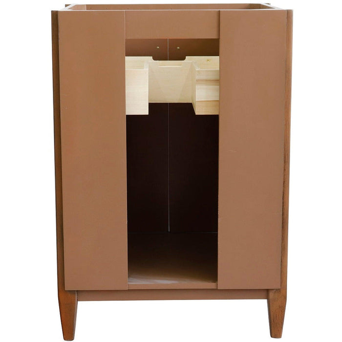 Bellaterra Home MCM 24" 2-Door 1-Drawer Walnut Freestanding Vanity Base - Luxe Vanity & Tub