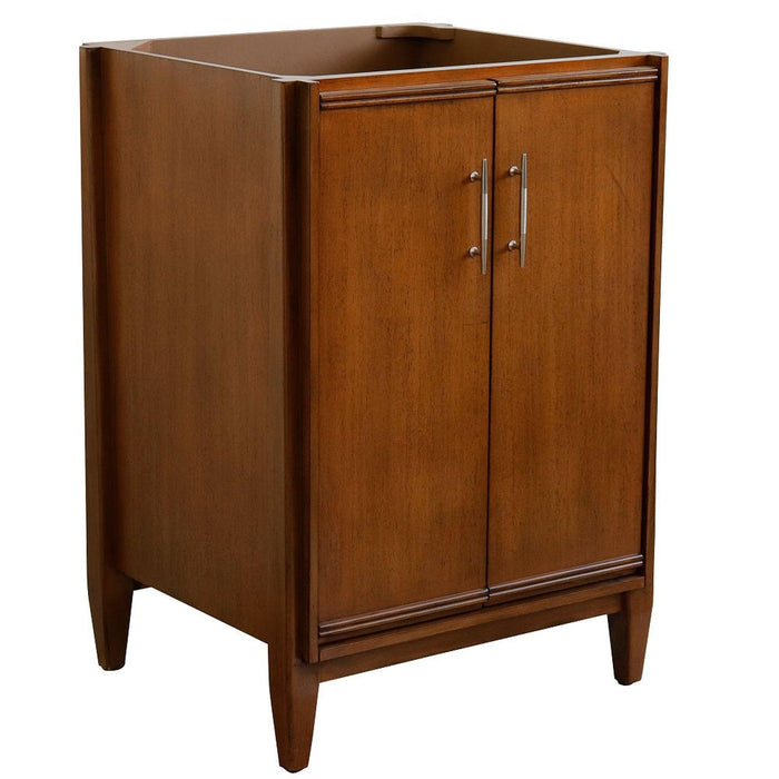 Bellaterra Home MCM 24" 2-Door 1-Drawer Walnut Freestanding Vanity Base - Luxe Vanity & Tub