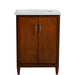 Bellaterra Home MCM 25" 2-Door 1-Drawer Walnut Freestanding Vanity Set With Ceramic Undermount Rectangular Sink and White Quartz Top - Luxe Vanity & Tub