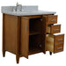 Bellaterra Home MCM 37" 2-Door 3-Drawer Walnut Freestanding Vanity Set - Luxe Vanity & Tub