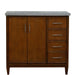 Bellaterra Home MCM 37" 2-Door 3-Drawer Walnut Freestanding Vanity Set - Luxe Vanity & Tub