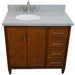 Bellaterra Home MCM 37" 2-Door 3-Drawer Walnut Freestanding Vanity Set - Luxe Vanity & Tub