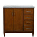 Bellaterra Home MCM 37" 2-Door 3-Drawer Walnut Freestanding Vanity Set - Luxe Vanity & Tub