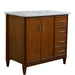 Bellaterra Home MCM 37" 2-Door 3-Drawer Walnut Freestanding Vanity Set - Luxe Vanity & Tub