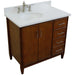 Bellaterra Home MCM 37" 2-Door 3-Drawer Walnut Freestanding Vanity Set - Luxe Vanity & Tub