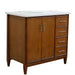 Bellaterra Home MCM 37" 2-Door 3-Drawer Walnut Freestanding Vanity Set - Luxe Vanity & Tub