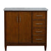 Bellaterra Home MCM 37" 2-Door 3-Drawer Walnut Freestanding Vanity Set - Luxe Vanity & Tub