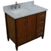 Bellaterra Home MCM 37" 2-Door 3-Drawer Walnut Freestanding Vanity Set - Luxe Vanity & Tub