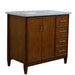 Bellaterra Home MCM 37" 2-Door 3-Drawer Walnut Freestanding Vanity Set - Luxe Vanity & Tub