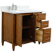 Bellaterra Home MCM 37" 2-Door 3-Drawer Walnut Freestanding Vanity Set - Luxe Vanity & Tub