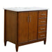 Bellaterra Home MCM 37" 2-Door 3-Drawer Walnut Freestanding Vanity Set - Luxe Vanity & Tub